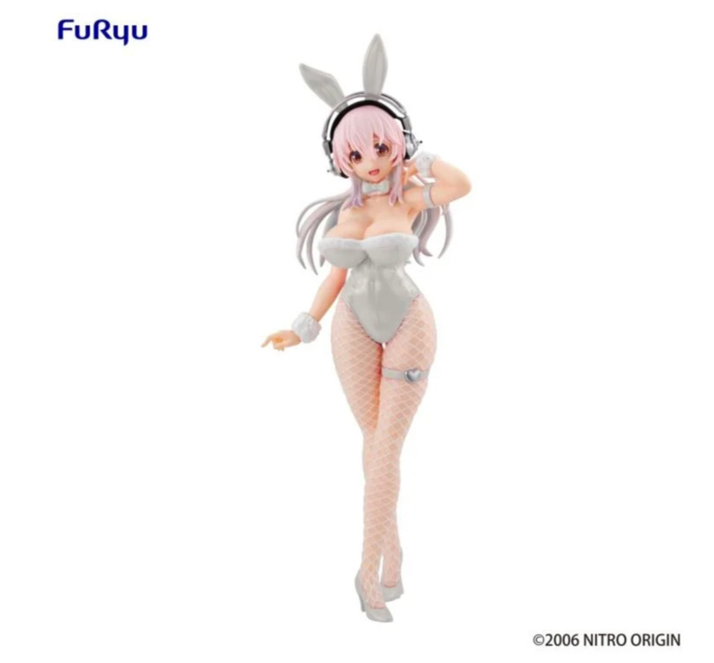 Nitroplus BiCute Bunnies Super Sonico (Pearl White Ver.) Figure by FuRyu featuring Super Sonico in a pearl white bunny outfit