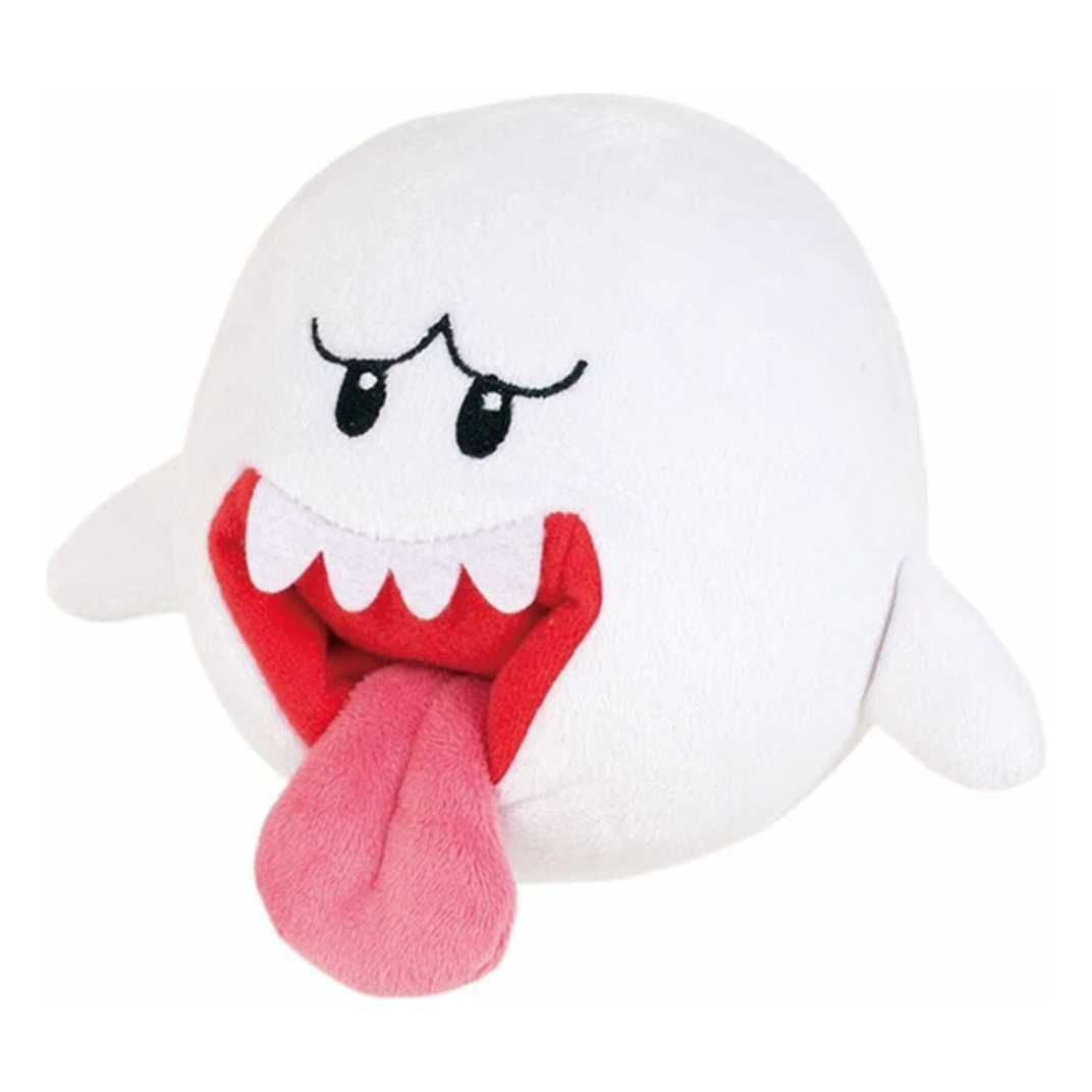 Super Mario All Star Collection Boo Plush Toy featuring the iconic ghost character Boo from Nintendo