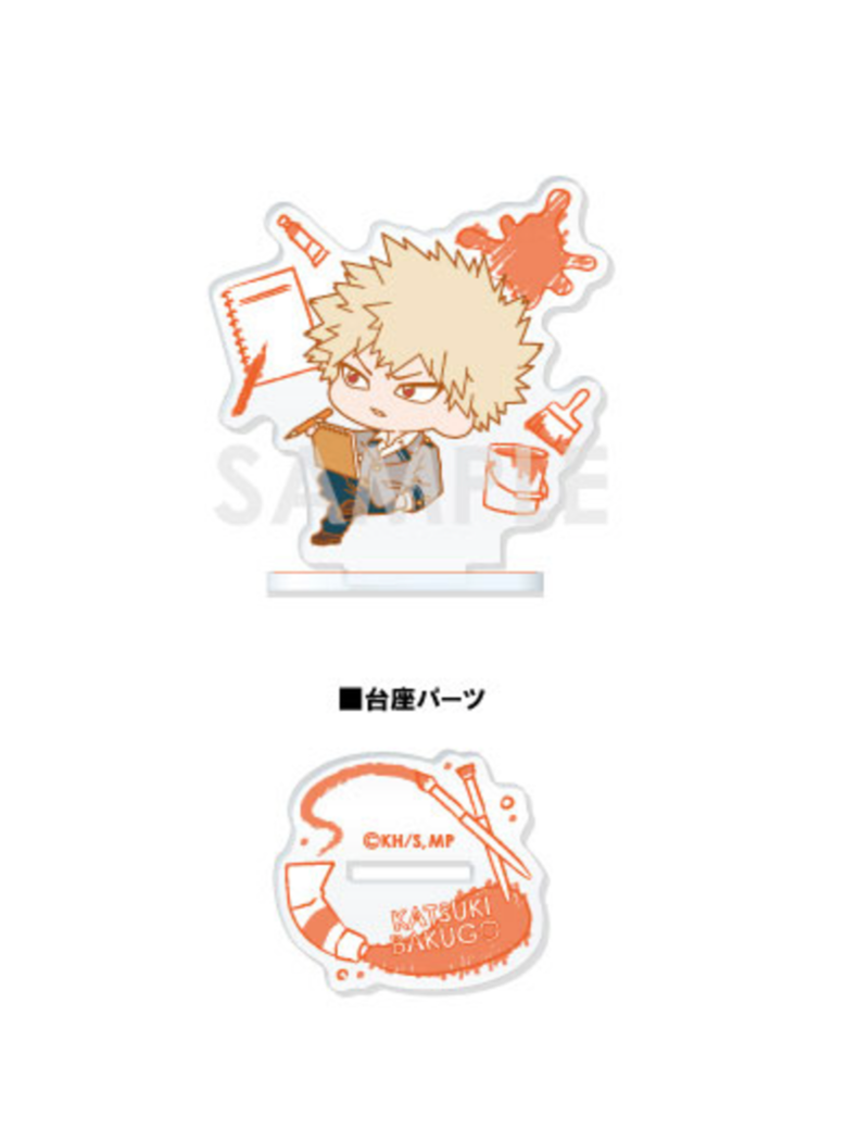 Set of 6 My Hero Academia Trading Acrylic Stands Color 2 Mini Character Version featuring chibi characters