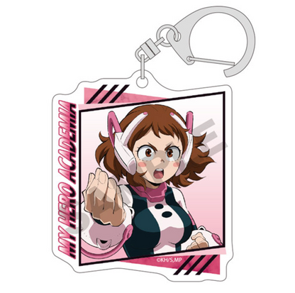Set of 10 My Hero Academia Trading Acrylic Keychains featuring chibi characters from the series
