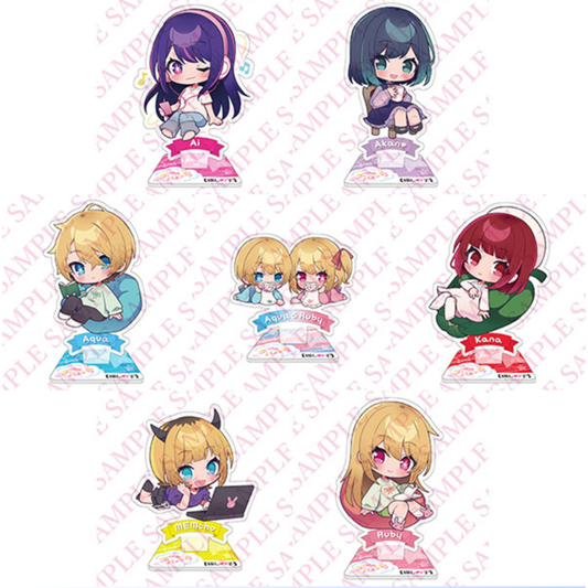 Oshi no Ko Chillchi Acrylic Stand - 7 trading designs in a relaxing theme, featuring acrylic characters from the TV anime Oshi no Ko.