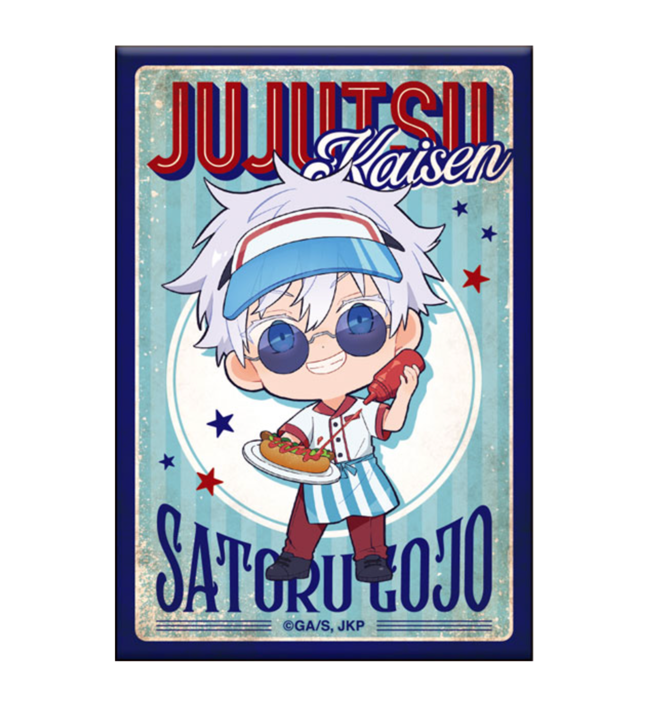 Jujutsu Kaisen Diner Ver. Signboard-Style Can Badges - 8-piece box set with a vintage-inspired design, perfect for fans of the anime.