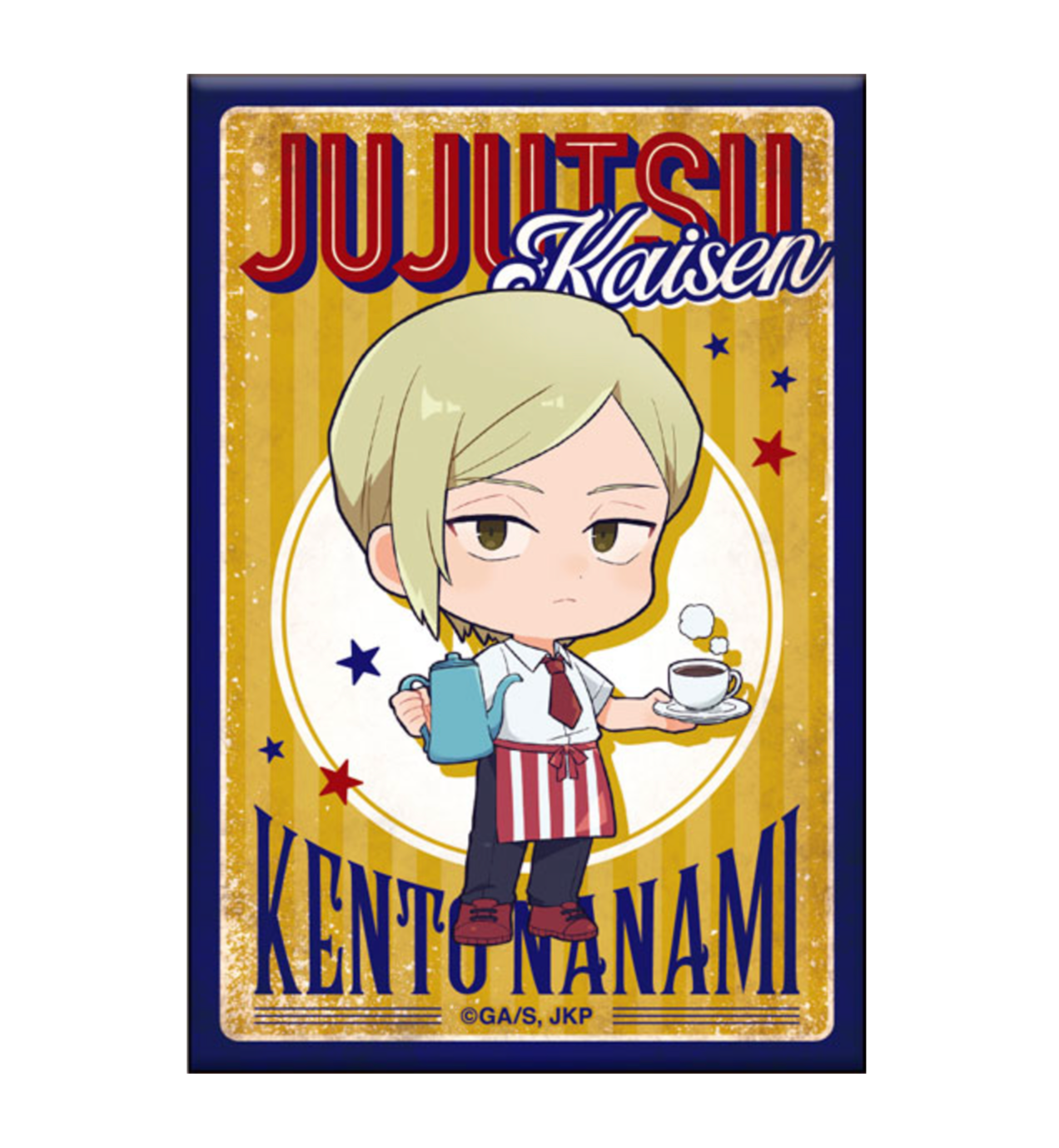 Jujutsu Kaisen Diner Ver. Signboard-Style Can Badges - 8-piece box set with a vintage-inspired design, perfect for fans of the anime.