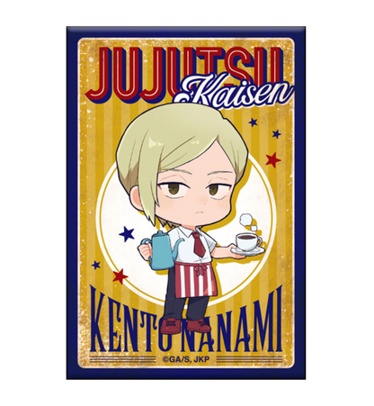 Jujutsu Kaisen Diner Ver. Signboard-Style Can Badges - 8-piece box set with a vintage-inspired design, perfect for fans of the anime.