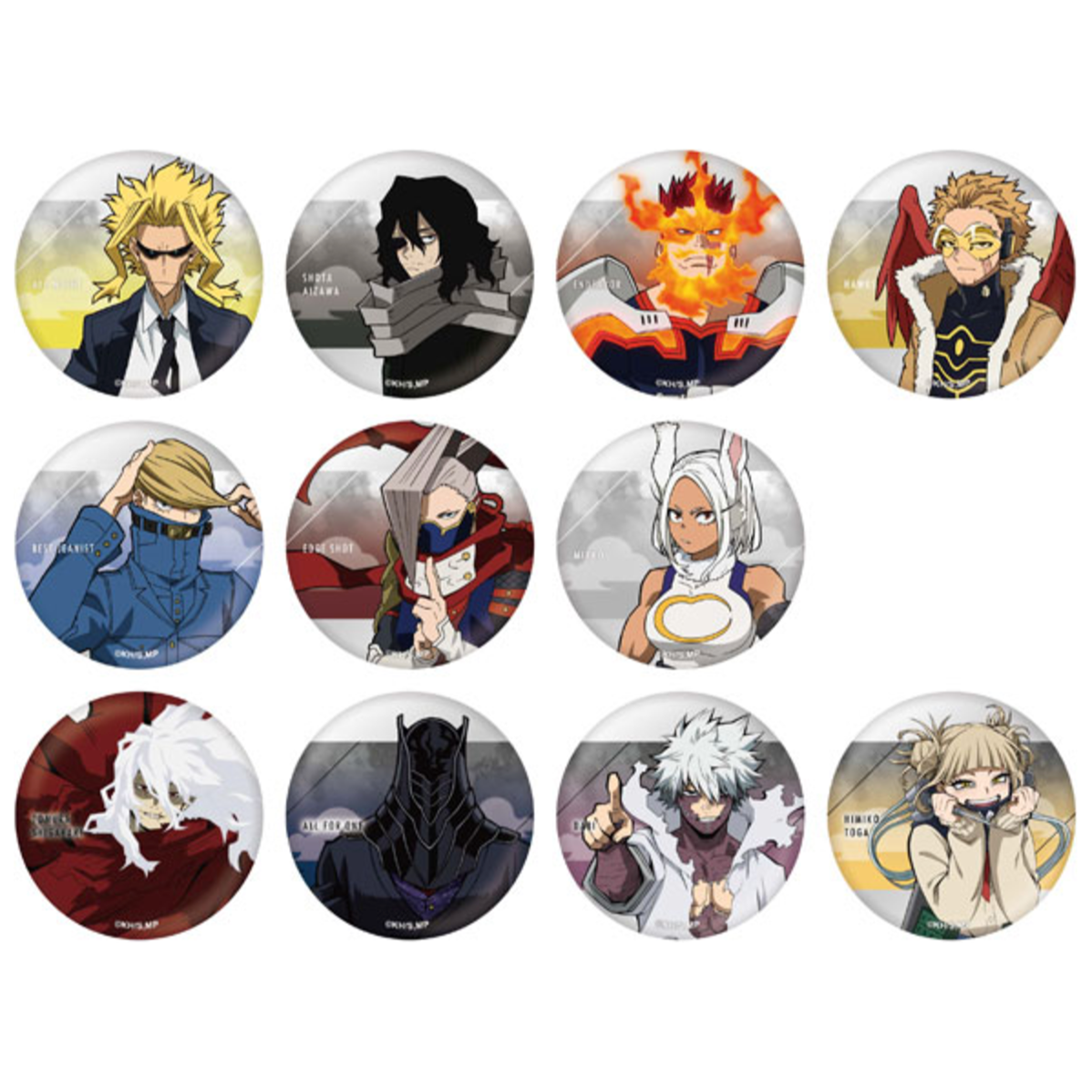 My Hero Academia Trading Metal Can Badges C - 11-piece set featuring vibrant designs of popular characters