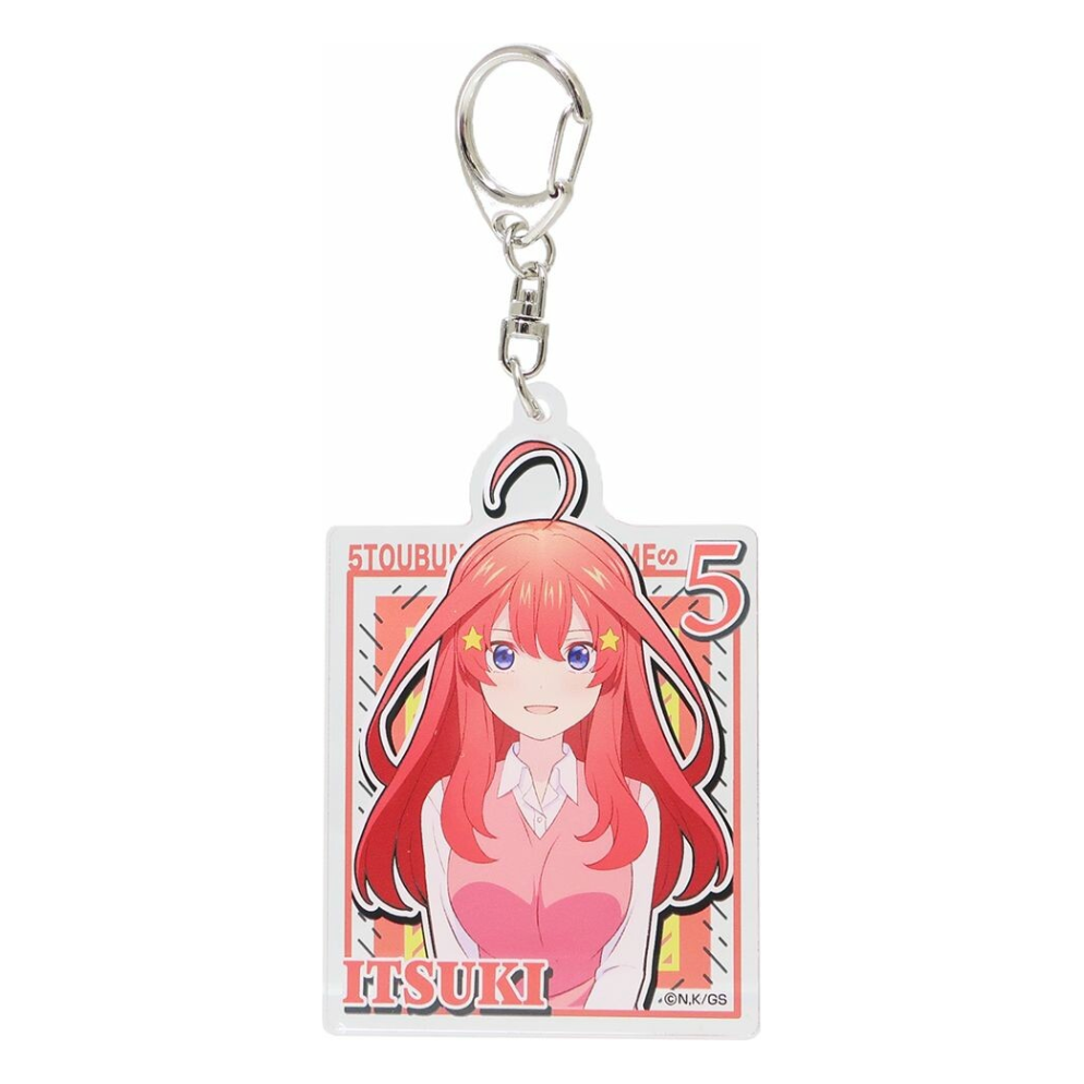 Show your love for The Quintessential Quintuplets with the Acrylic Keychain - Itsuki Nakano A! Featuring a beautifully designed acrylic charm of Itsuki Nakano, this keychain is perfect for attaching to bags, pouches, or adding to your collection.