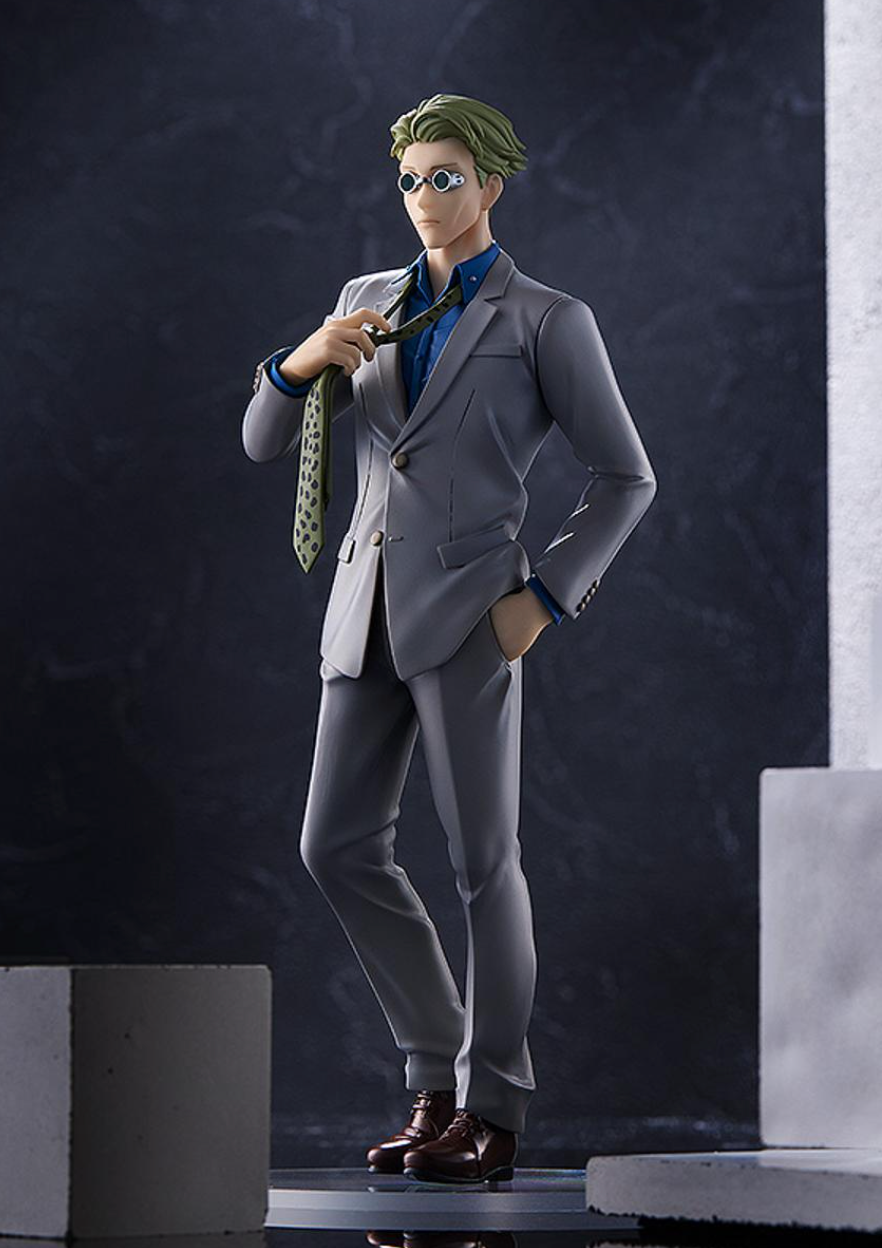 Jujutsu Kaisen POP UP PARADE Kento Nanami Figure by Good Smile Company, featuring Nanami in a dignified standing pose with a painted finish, approximately 7.08 inches in height, complete with a display stand.