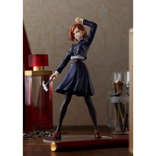 Jujutsu Kaisen POP UP PARADE Nobara Kugisaki Figure by Good Smile Company, featuring Nobara in a confident pose with detailed sculpting and iconic accessories, standing approximately 6.69 to 7.08 inches tall