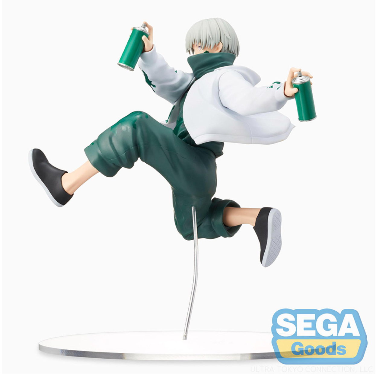 Jujutsu Kaisen Toge Inumaki Re: Figure Graffiti x Battle by SEGA, featuring Toge in a dynamic pose with graffiti-inspired paint splatters and vibrant details, approximately 11 cm tall