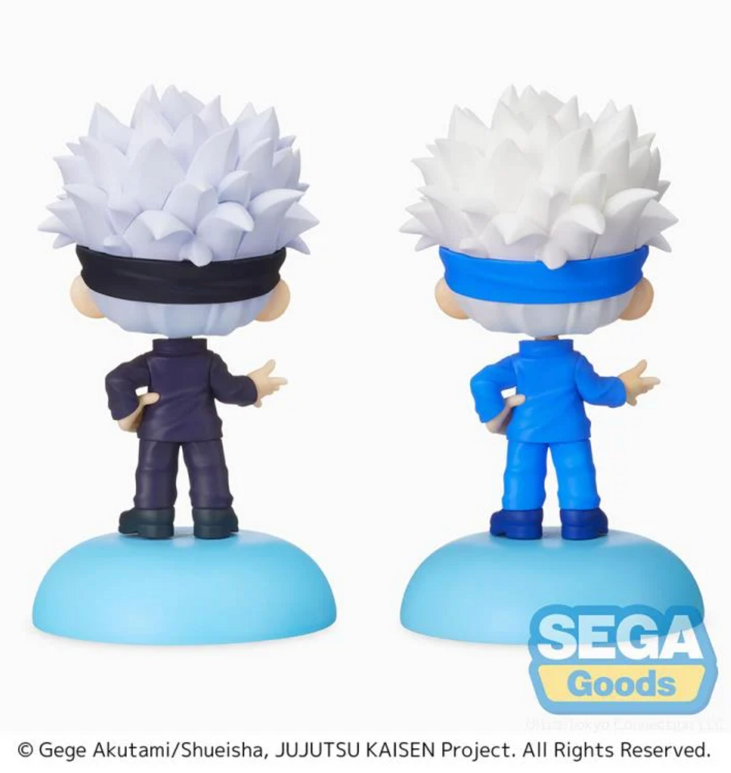 Tip'n'Pop Jujutsu Kaisen PM Figure Satoru Gojo by SEGA, featuring a chibi-style design with vibrant details and a relaxed, confident pose, approximately 5.5 inches tall.