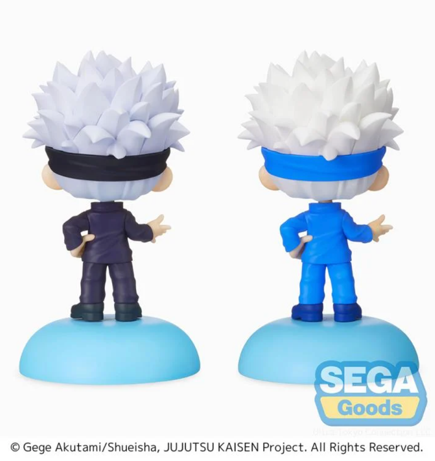 Tip'n'Pop Jujutsu Kaisen PM Figure Satoru Gojo by SEGA, featuring a chibi-style design with vibrant details and a relaxed, confident pose, approximately 5.5 inches tall.