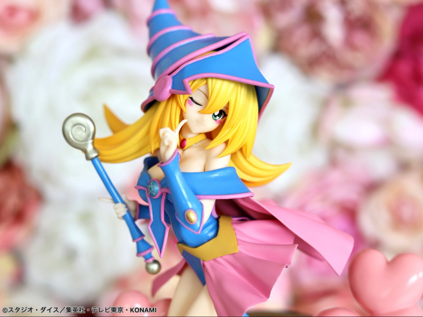 Yu-Gi-Oh! Duel Monsters Black Magician Girl Detail Figure featuring the character in an elegant pose with a magical staff, high-quality PVC and resin design