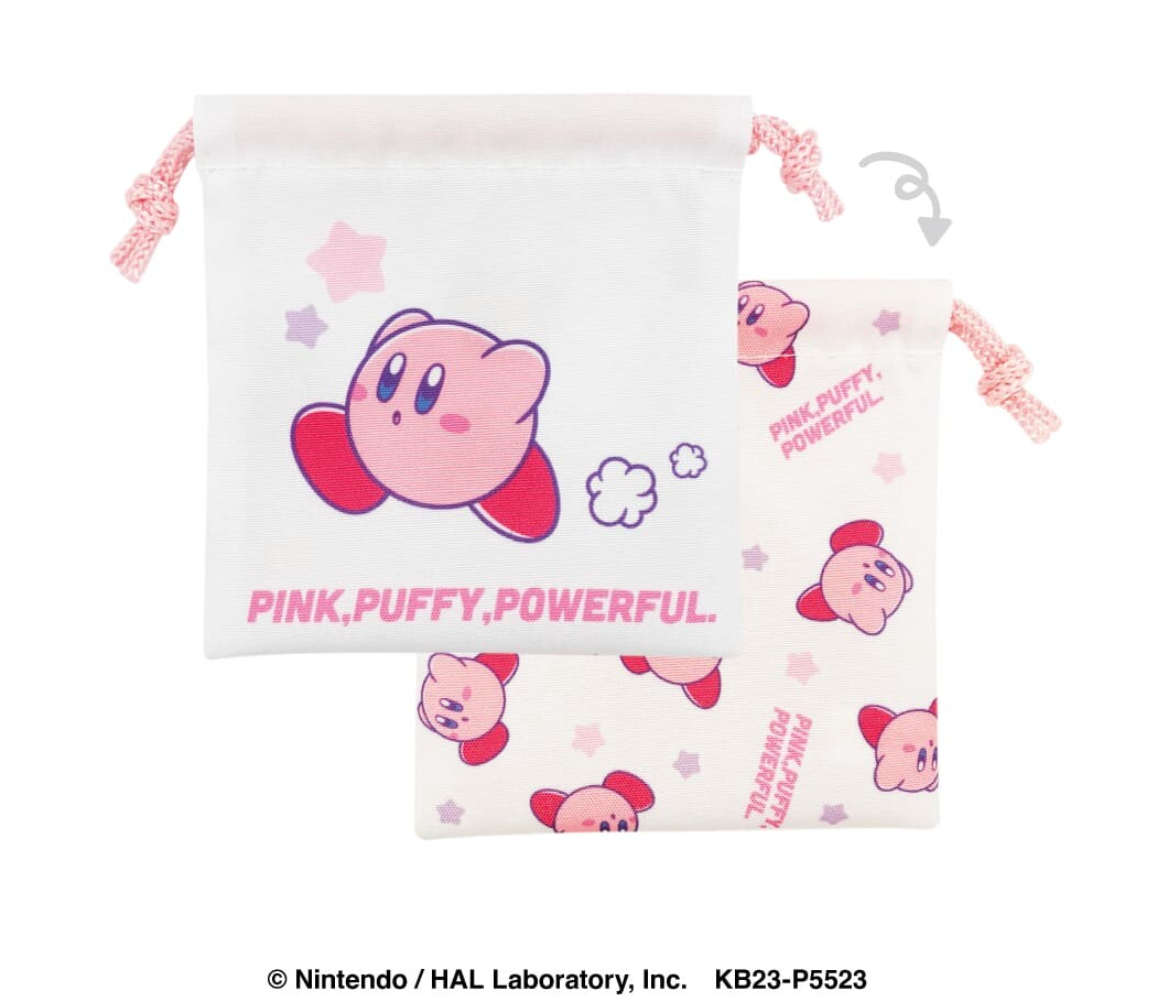 Kirby Mini Drawstring Pouch available at Mini Akihabara Huntington Beach - Perfect for fans and collectors of adorable anime accessories