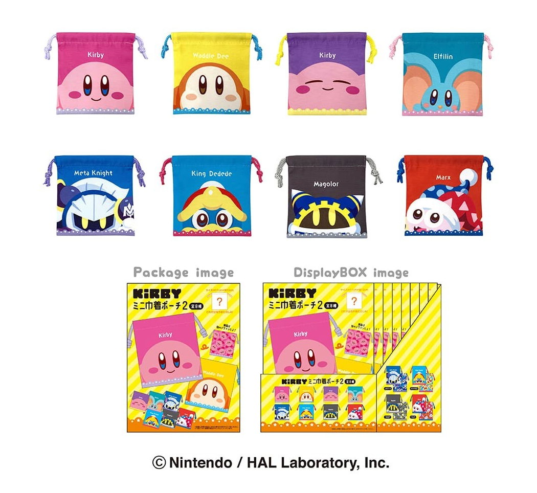 Kirby Mini Drawstring Pouch 2 available at Mini Akihabara Huntington Beach - A cute and practical accessory for anime enthusiasts.