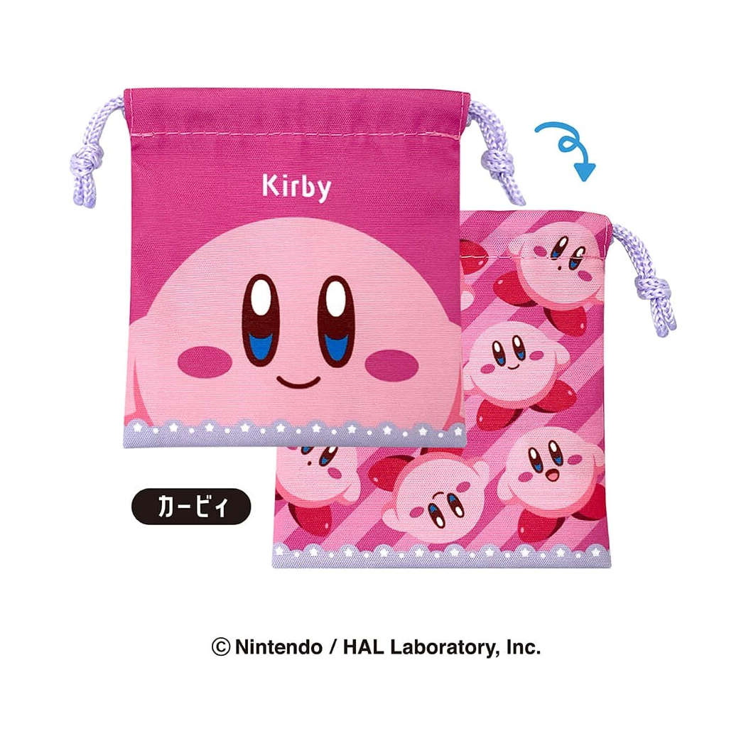 Kirby Mini Drawstring Pouch 2 available at Mini Akihabara Huntington Beach - A cute and practical accessory for anime enthusiasts.