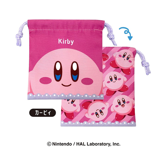 Kirby Mini Drawstring Pouch 2 available at Mini Akihabara Huntington Beach - A cute and practical accessory for anime enthusiasts.