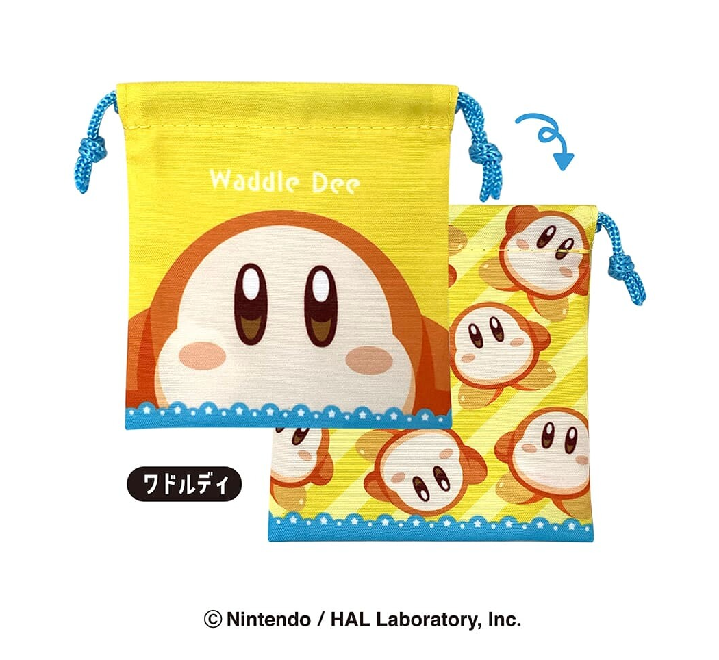 Kirby Mini Drawstring Pouch 2 available at Mini Akihabara Huntington Beach - A cute and practical accessory for anime enthusiasts.