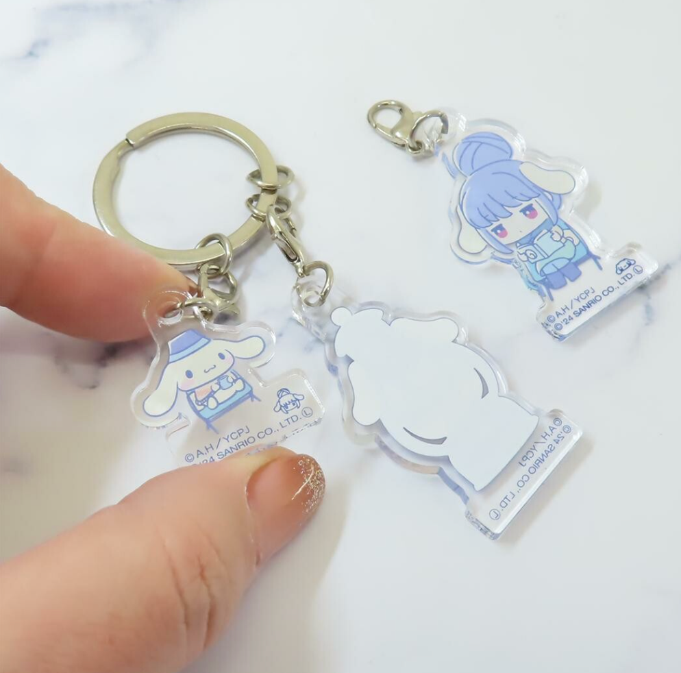 Laid-Back Camp SEASON3 × Sanrio - 3 Link Acrylic Keychain Series - Shima Rin × Cinnamoroll -Mini Akihabara