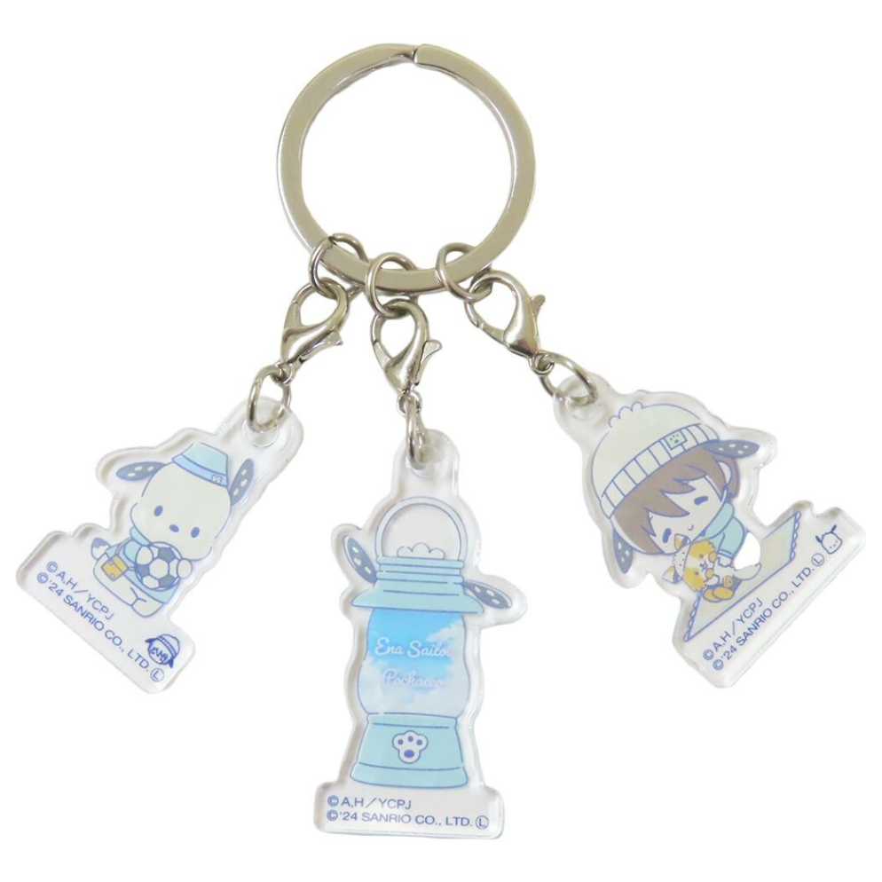 Laid-Back Camp SEASON3 × Sanrio - 3 Link Acrylic Keychain Series - Saitou Ena × Pochacco -Mini Akihabara