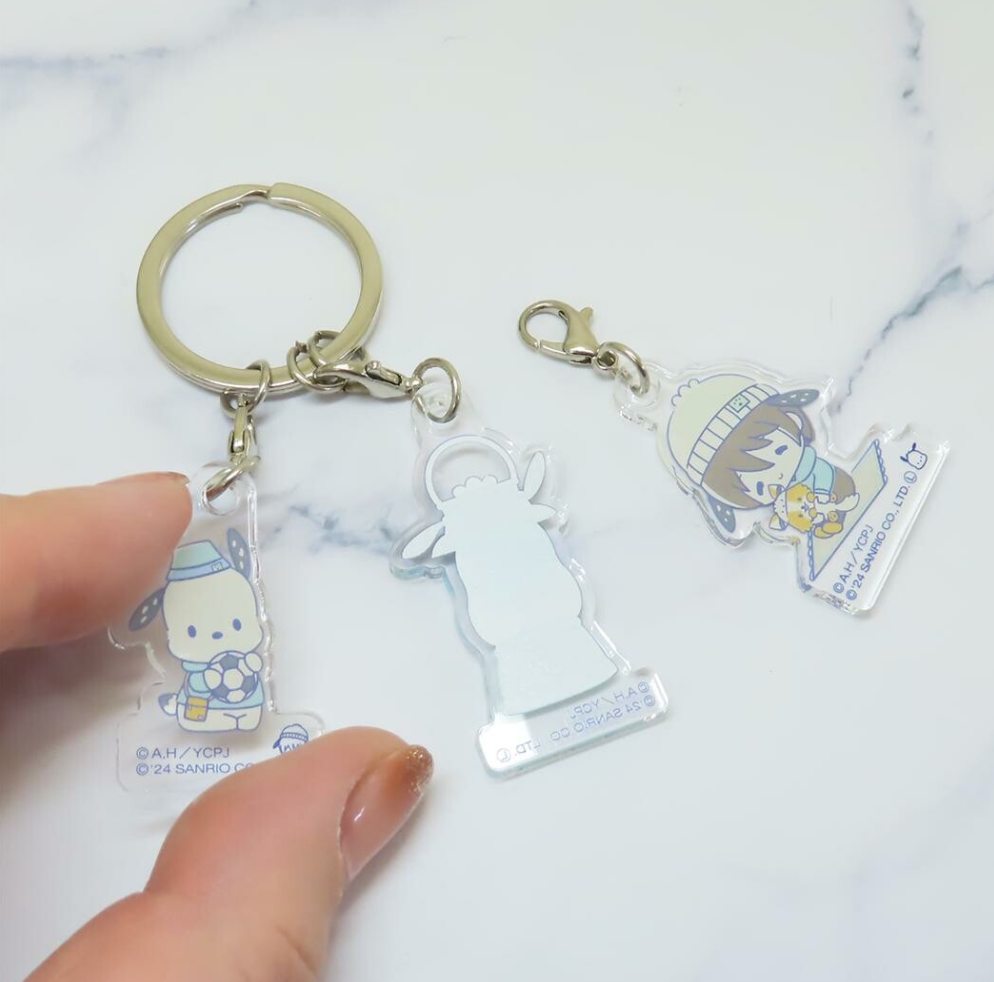 Laid-Back Camp SEASON3 × Sanrio - 3 Link Acrylic Keychain Series - Saitou Ena × Pochacco -Mini Akihabara