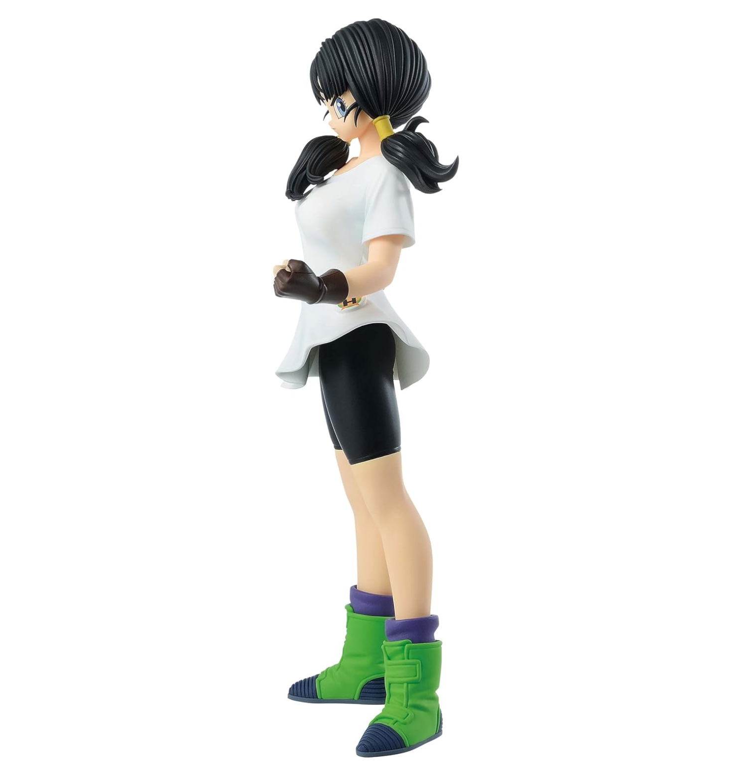 Dragon Ball Z Glitter & Glamours Videl Color A Figure, showcasing Videl's iconic serious expression, available at Mini Akihabara.