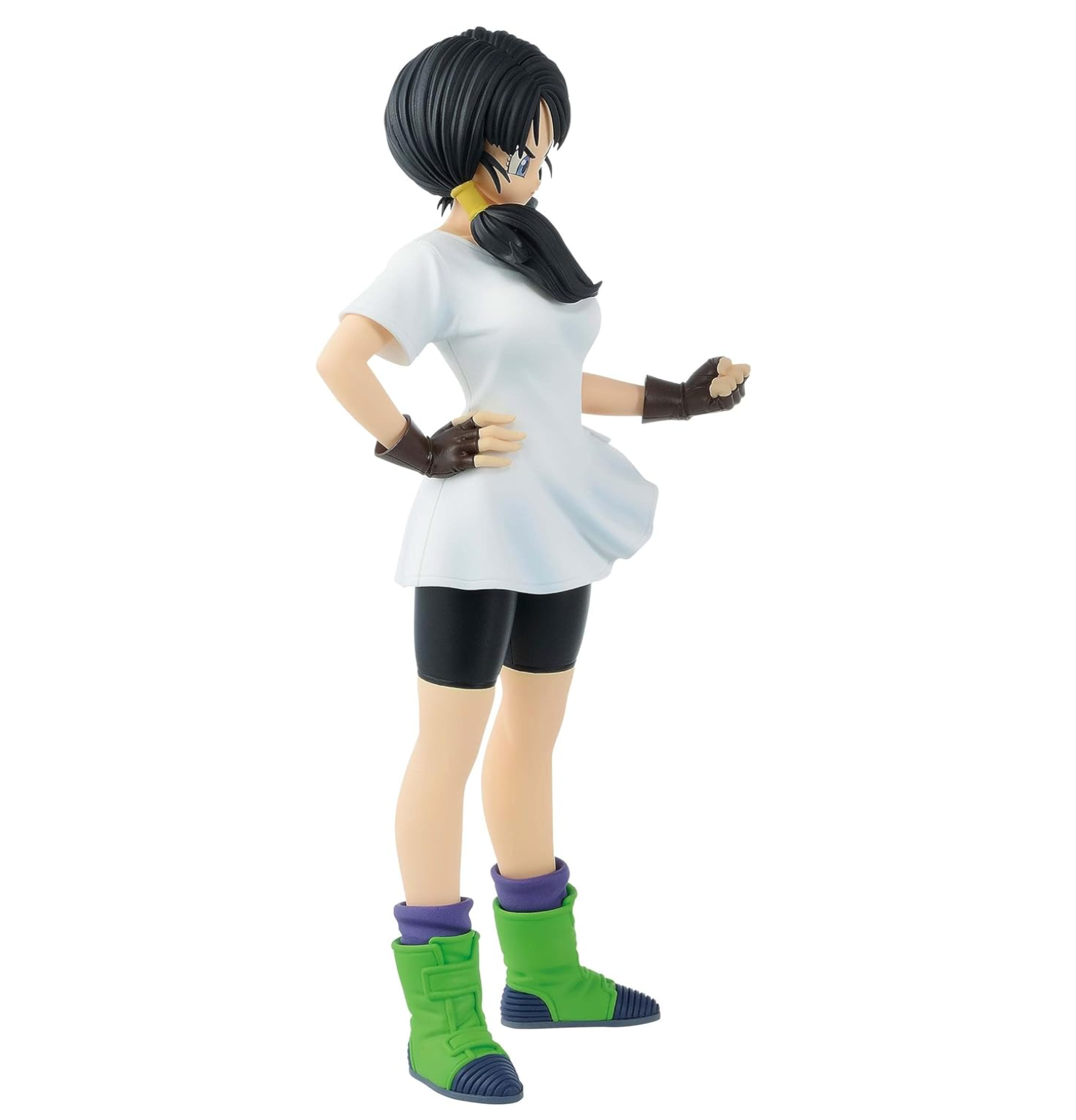 Dragon Ball Z Glitter & Glamours Videl Color A Figure, showcasing Videl's iconic serious expression, available at Mini Akihabara.