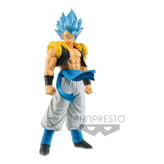 Dragon Ball Super Ultimate Soldiers Gogeta figure in Super Saiyan God Super Saiyan form, 10.6 inches tall, available at Mini Akihabara in Huntington Beach.