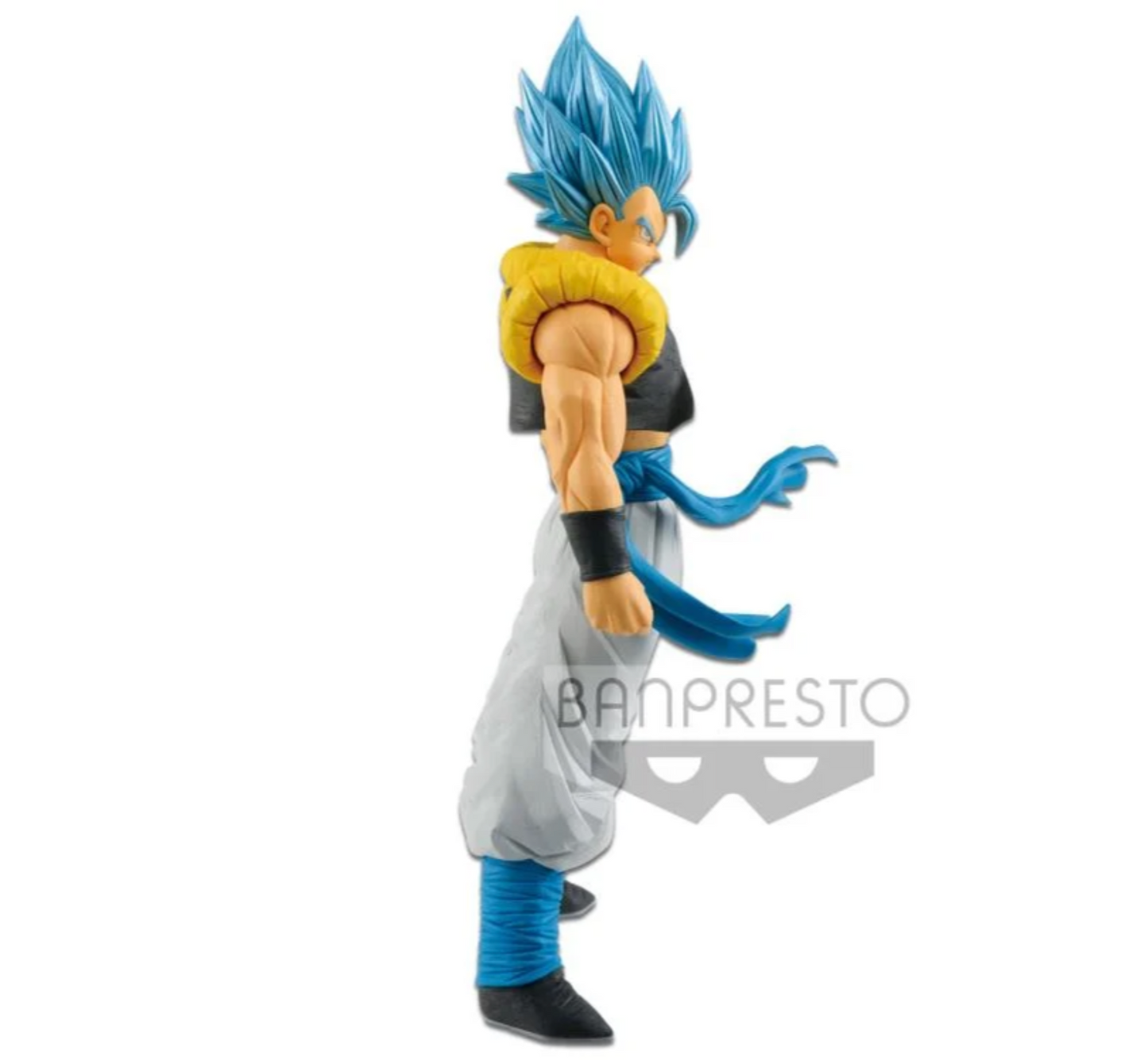 Dragon Ball Super Ultimate Soldiers Gogeta figure in Super Saiyan God Super Saiyan form, 10.6 inches tall, available at Mini Akihabara in Huntington Beach.