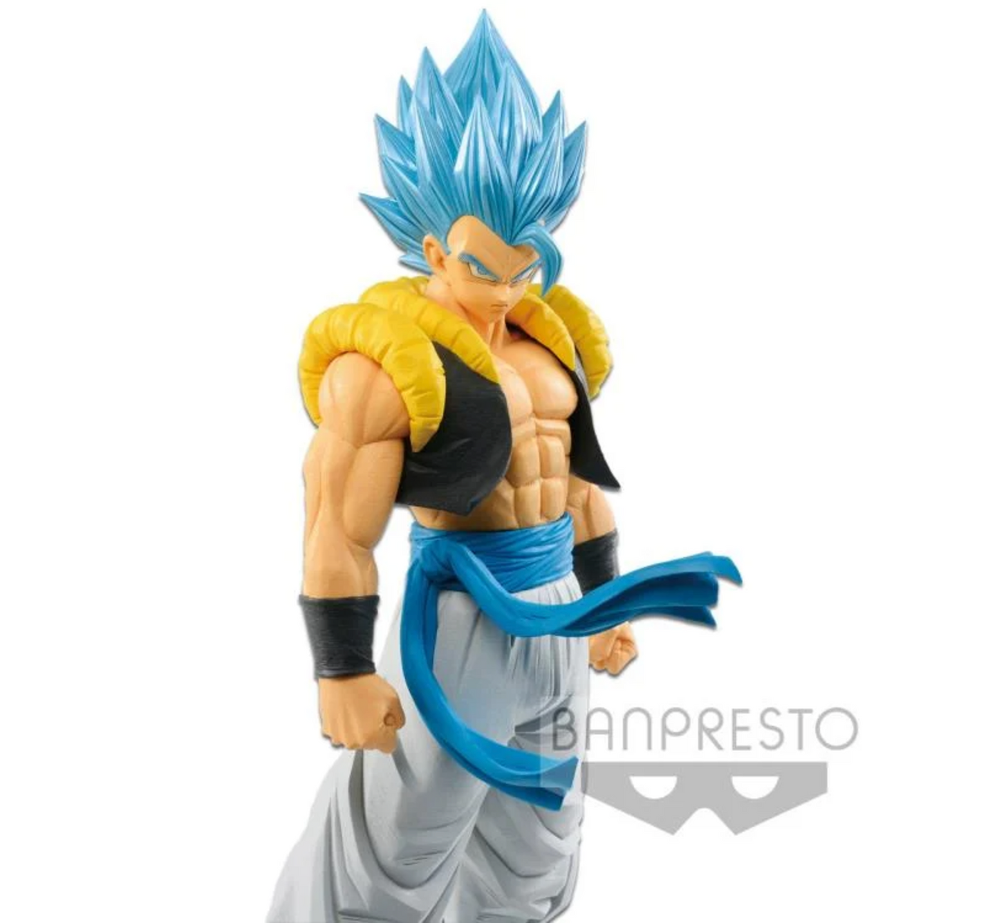 Dragon Ball Super Ultimate Soldiers Gogeta figure in Super Saiyan God Super Saiyan form, 10.6 inches tall, available at Mini Akihabara in Huntington Beach.