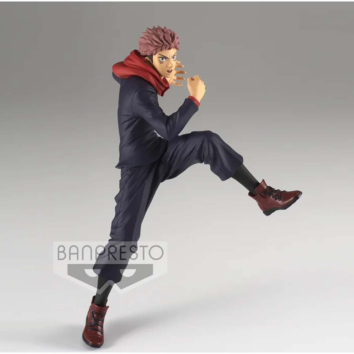 Jujutsu Kaisen King of Artist Yuji Itadori 5.5-inch action figure by Banpresto, featuring a dynamic pose, available at Mini Akihabara.