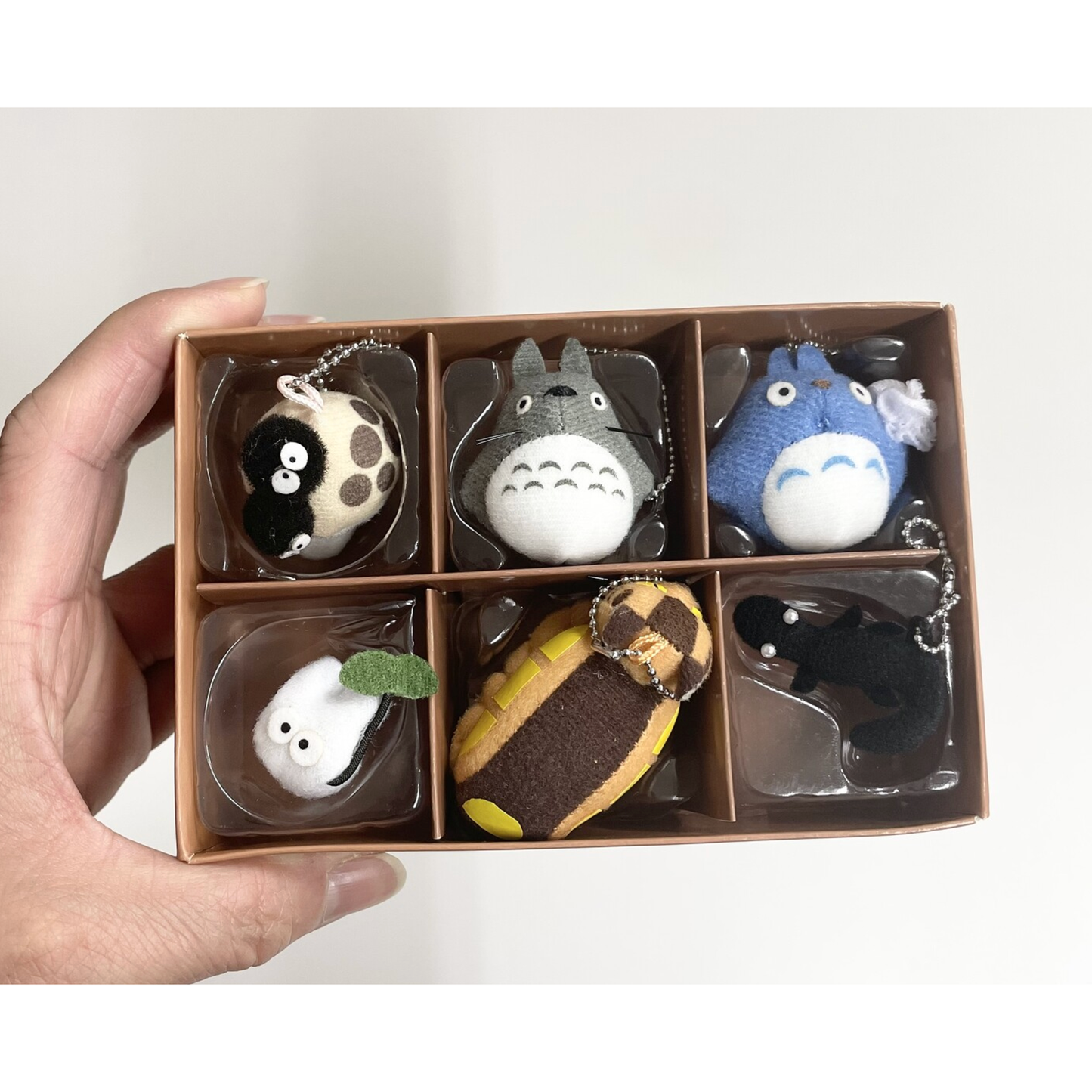 Studio Ghibli Collection Plush Keychain Set with Totoro, Catbus, Soot Sprite, and Lizard, available at Mini Akihabara.