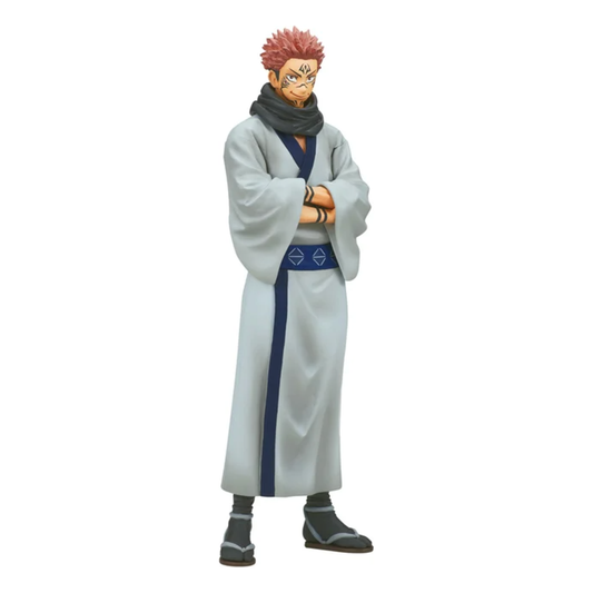 Jujutsu Kaisen King of Artist Sukuna 8.3-inch figure by Banpresto, featuring Sukuna in his iconic robes, available at Mini Akihabara.