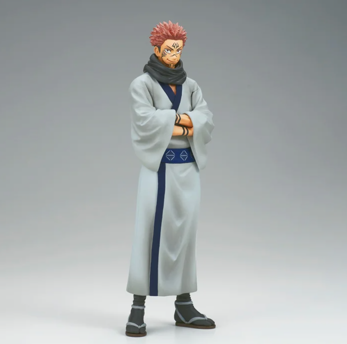 Jujutsu Kaisen King of Artist Sukuna 8.3-inch figure by Banpresto, featuring Sukuna in his iconic robes, available at Mini Akihabara.