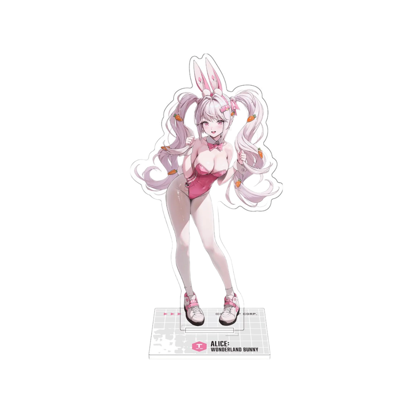 Goddess of Victory NIKKE Alice Wonderland Bunny Acrylic Stand displayed in durable acrylic with vibrant colors.