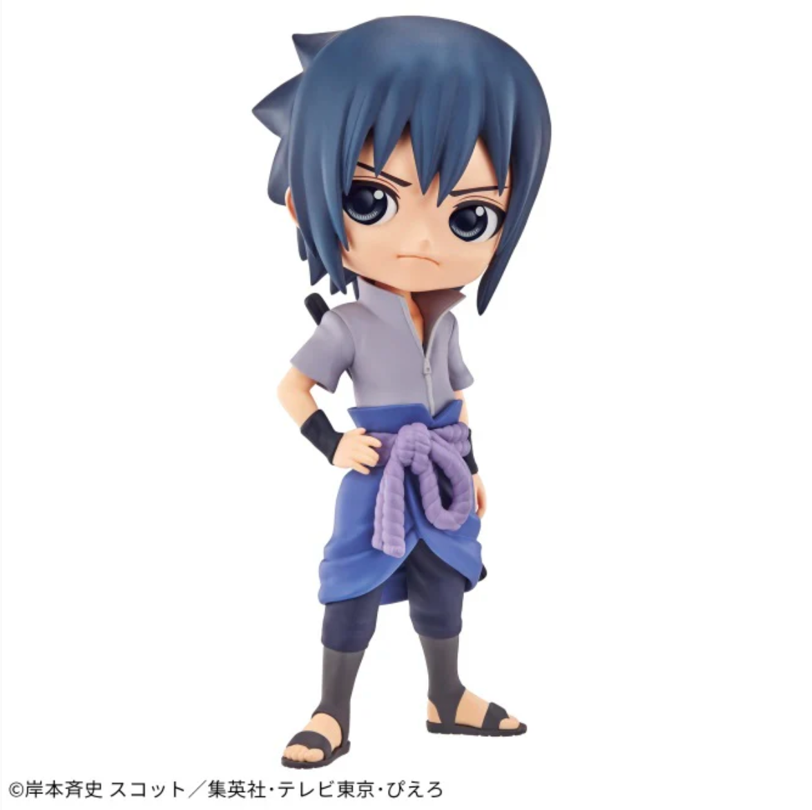 NARUTO - Sasuke Uchiha A - Q posket Figure,Sasuke Uchiha figure A from 'NARUTO' Q posket series, detailed armor.