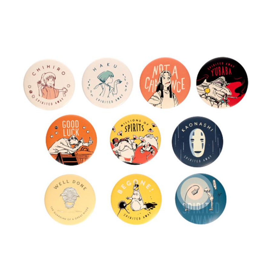 Ghibli - Spirited Away - Badge Collection (10 types),Spirited Away badge collection by Ghibli, featuring 10 unique character designs.