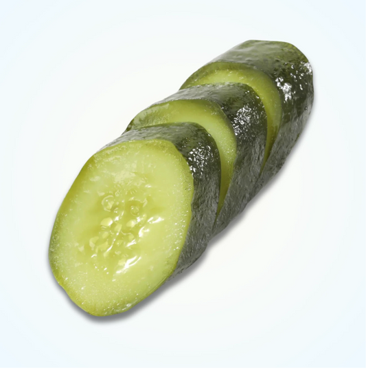 Food Sample Magnet - Pickled Cucumber (Cut),Pickled Cucumber cut style food sample magnet, fresh appearance.