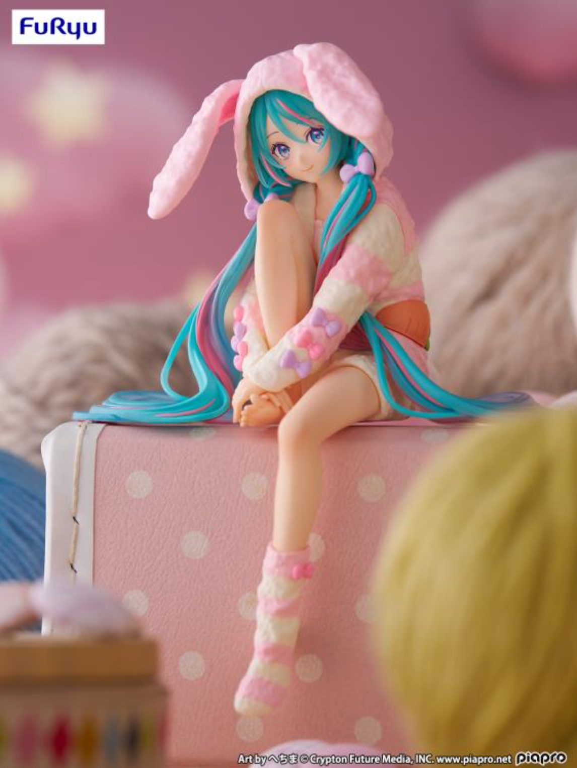 Hatsune Miku - Hatsune Miku Bunny Ear Pajama Noodle Stopper Figure - FuRyu