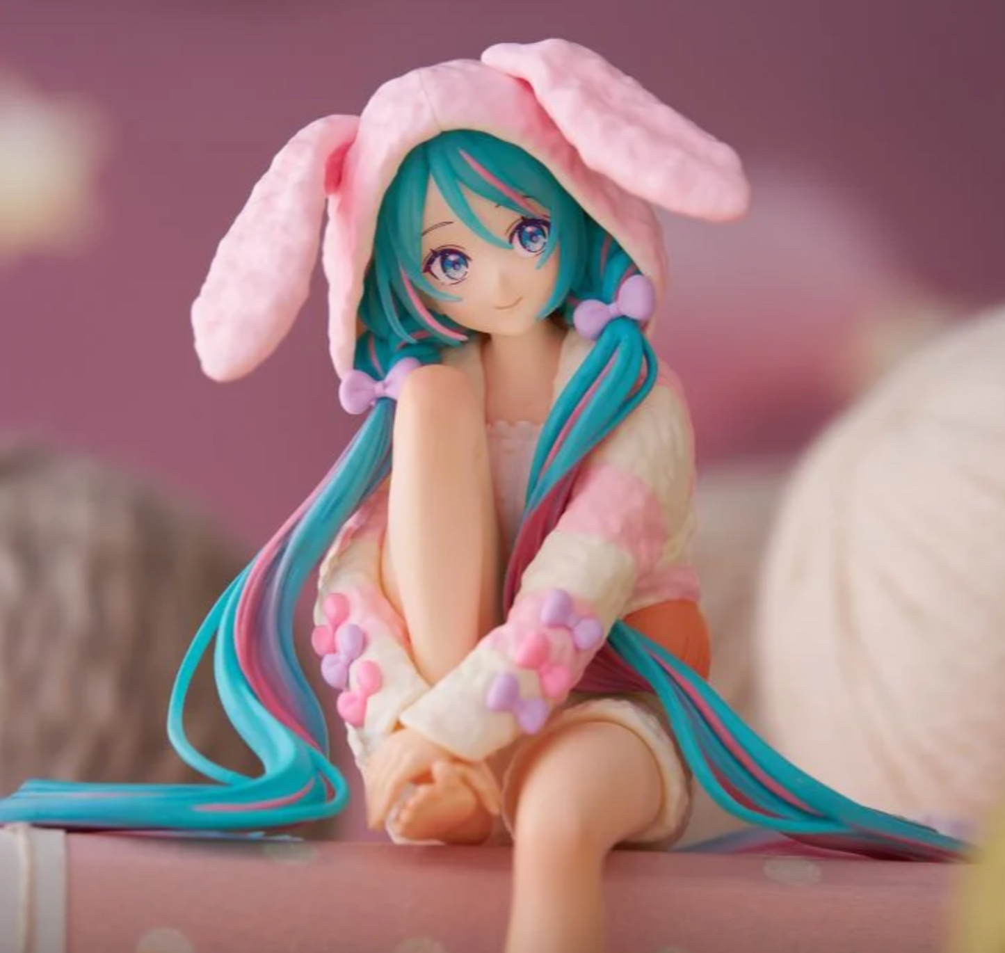 Hatsune Miku - Hatsune Miku Bunny Ear Pajama Noodle Stopper Figure - FuRyu