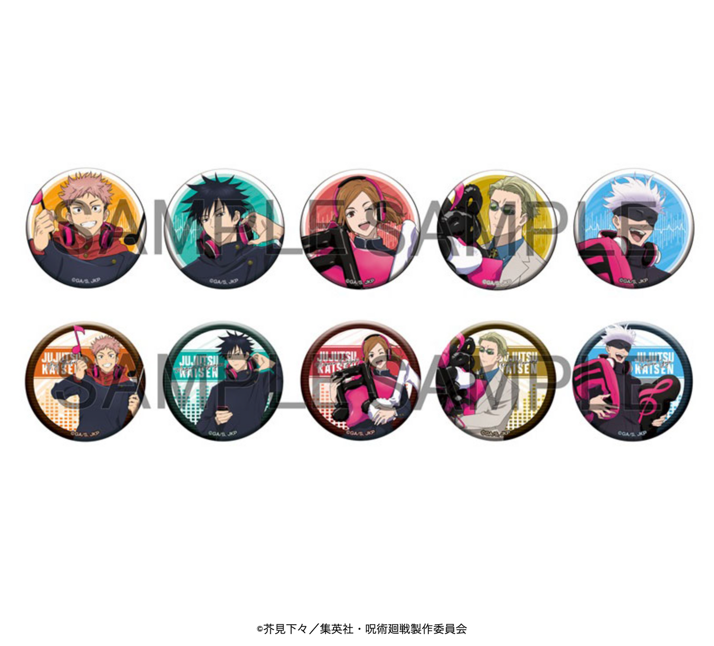 Jujutsu Kaisen - Original Music Ver. Can Badge Collection (10 Types),Original Music Ver. can badge collection from Jujutsu Kaisen featuring 10 unique designs that celebrate the series musical vibe.