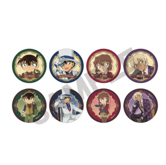 Detective Conan - Trading Can Badges British Style (8 Types),Detective Conan Trading Can Badges in a British style featuring 8 unique designs with a classic and refined aesthetic.