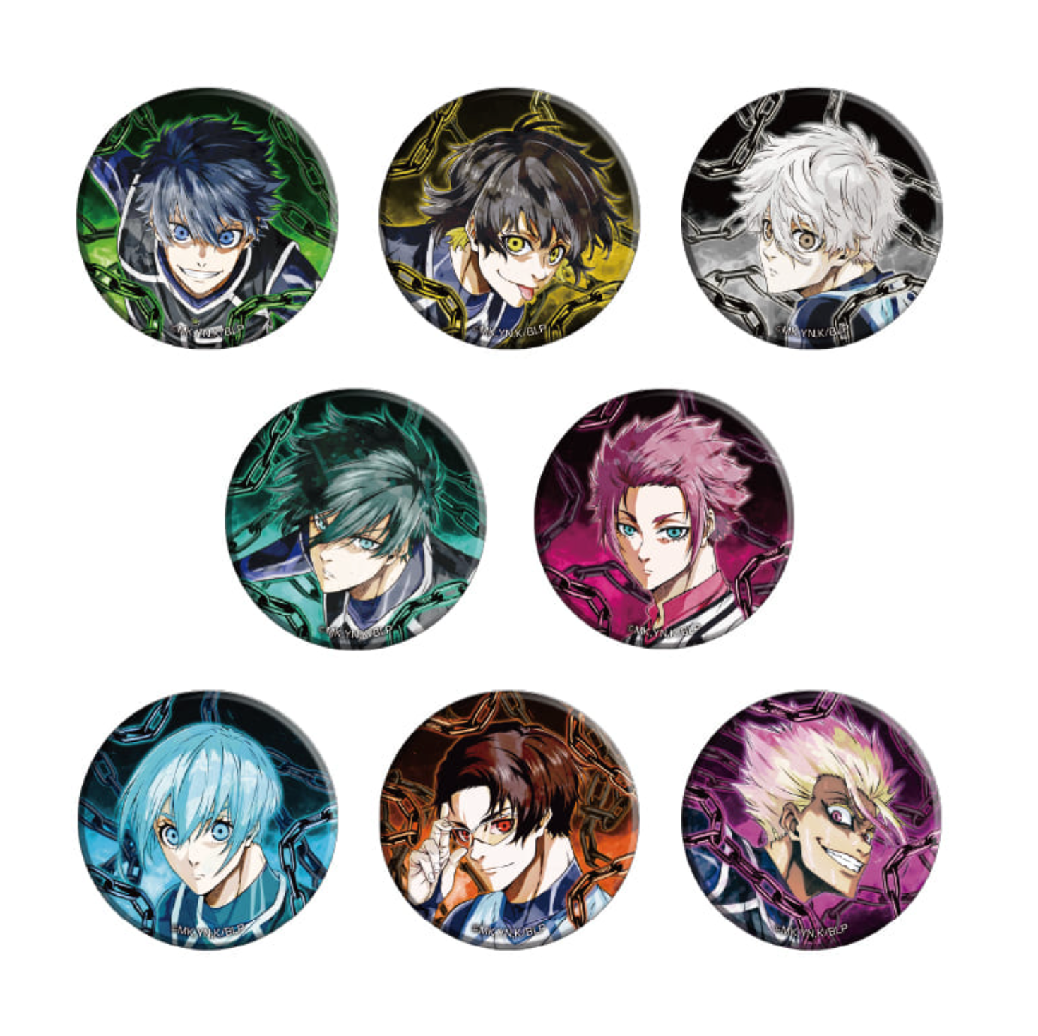 Blue Lock - Trading Can Badges (8 Types),Collectible Blue Lock Trading Can Badges featuring 8 designs that capture the intensity and spirit of the series.