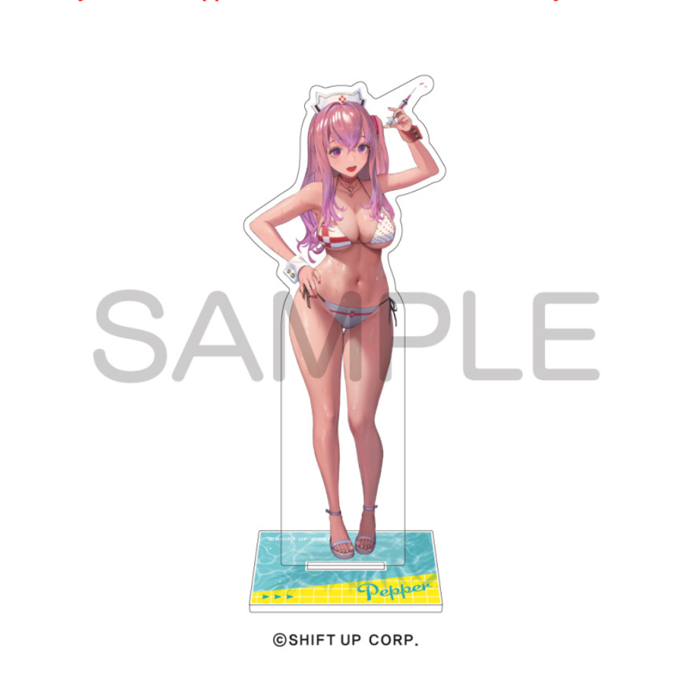 GODDESS OF VICTORY: NIKKE - Pepper - Acrylic Stand - Summer Ver.,"GODDESS OF VICTORY: NIKKE Pepper Acrylic Stand Summer Ver. offering a fresh, dynamic aesthetic with detailed summery design."