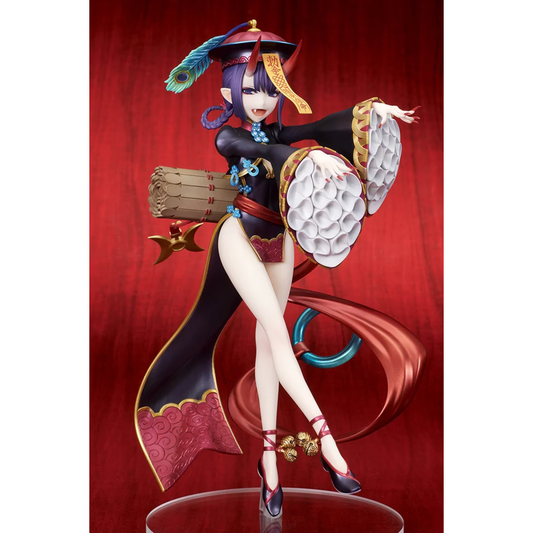 Shuten Douji festival version figure from Fate/Grand Order, dressed in a detailed yukata with fan and playful expression.