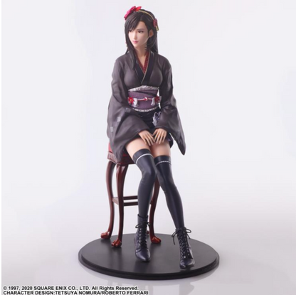 Tifa Lockhart Exotic Dress Ver. figure from FFVII Remake, wearing red slit dress and high heels with striking pose.