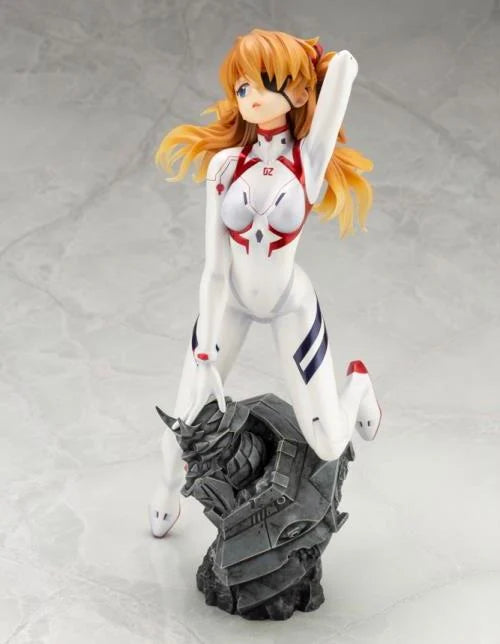 Asuka Langley 1/6 scale figure in white plugsuit from Evangelion: 3.0+1.0, with confident pose and detailed sculpt.