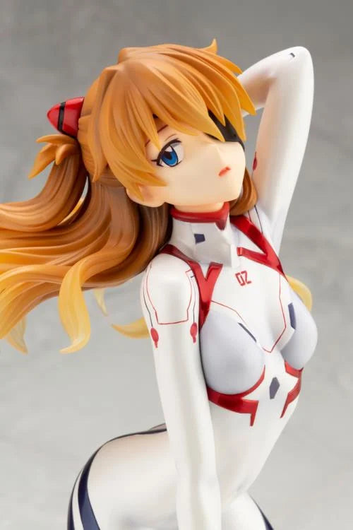 Asuka Langley 1/6 scale figure in white plugsuit from Evangelion: 3.0+1.0, with confident pose and detailed sculpt.