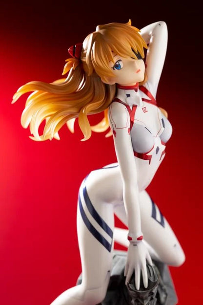 Asuka Langley 1/6 scale figure in white plugsuit from Evangelion: 3.0+1.0, with confident pose and detailed sculpt.