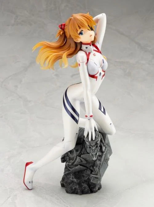 Asuka Langley 1/6 scale figure in white plugsuit from Evangelion: 3.0+1.0, with confident pose and detailed sculpt.