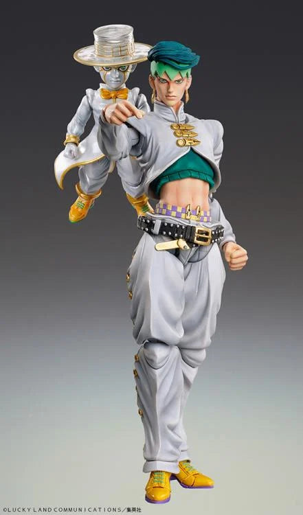 Magician’s Red Super Action Statue from JoJo Stardust Crusaders, in dynamic flaming attack pose.